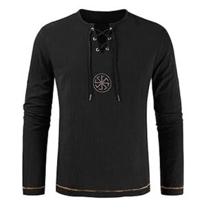 Black Lace-Up Men's Shirt